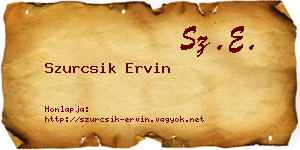 Szurcsik Ervin névjegykártya