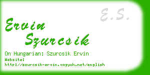 ervin szurcsik business card